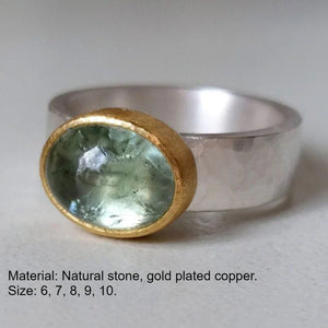 Luxury Handmade Gold Plated Ring with Natural Stone PDRG300 - view 4