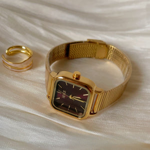Vintage Rectangular Dial Watch Link Bracelet PDW039 - view 2