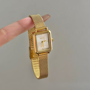 Sugar Cube Square Watch Gold Stainless Steel Quartz PDW034 - view 7