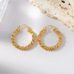 Quiet Luxury Particulate Texture Hoop Earrings