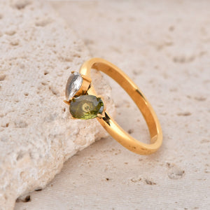 Luxury Geometric Zircon Titanium Steel Ring PDRG315 - view 8