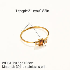 Dainty Red & White Zircon Stacking Ring