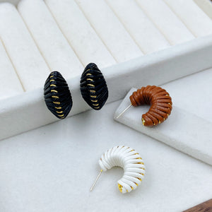 Trendy Retro Leather Rope Hand-Wrapped Earrings