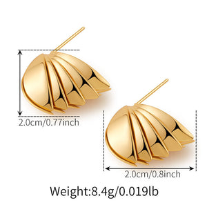 3D Stripe Geometric Gold Earrings Irregular Design