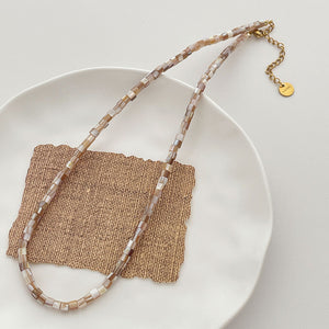 Minimalist Natural Shell Grain Bead Necklace