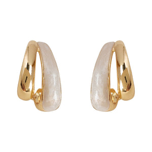 Double Layer Geometric Ear Cuff with Drip Enamel