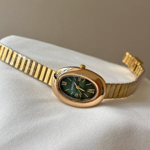Oval Gold Tone Watch Faux Leather Strap Quartz PDW017 - view 7