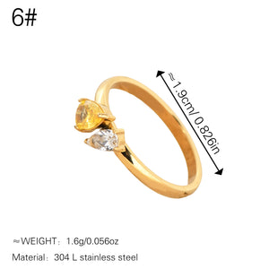 Luxury Geometric Zircon Titanium Steel Ring PDRG315 - view 5