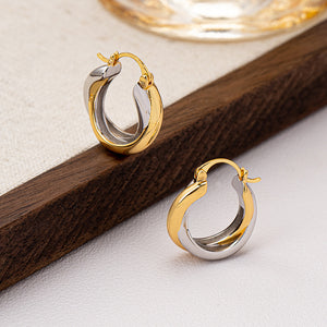 Minimalist Matte Metal Hoops Cold Style