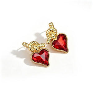Luxury Imported Brass Heart Pearl Earrings