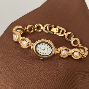 Four-Diamond Pearl Bracelet Watch PDW024