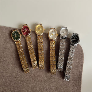 Retro Oval Dial Steel Bracelet Watch PDW012