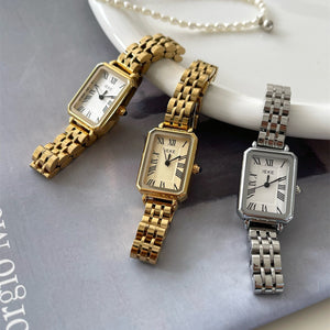 French Roman Numeral Steel Bracelet Watch PDW025