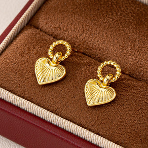 Ankola Red Heart Statement Earrings
