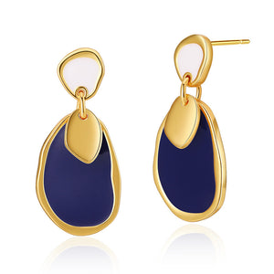 Vintage Enamel Teardrop Heart Earrings