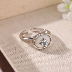 Gold Star Flower Mother of Pearl Ring