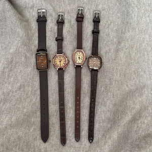 Minimalist Diamond-Cut Glass Square Watch PDW015
