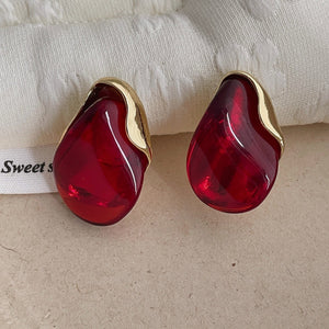 Amber Resin Drop Earrings