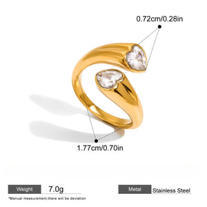 Vintage Gold Stainless Steel Ring with Star Zircon PDRG309 - view 6