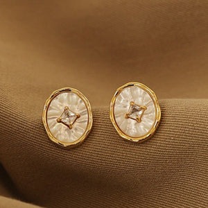 18K Gold Plated French Retro Earrings Necklace