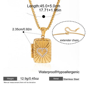 Vintage Square Picture Pendant Choker Necklace PDNK365 - view 6