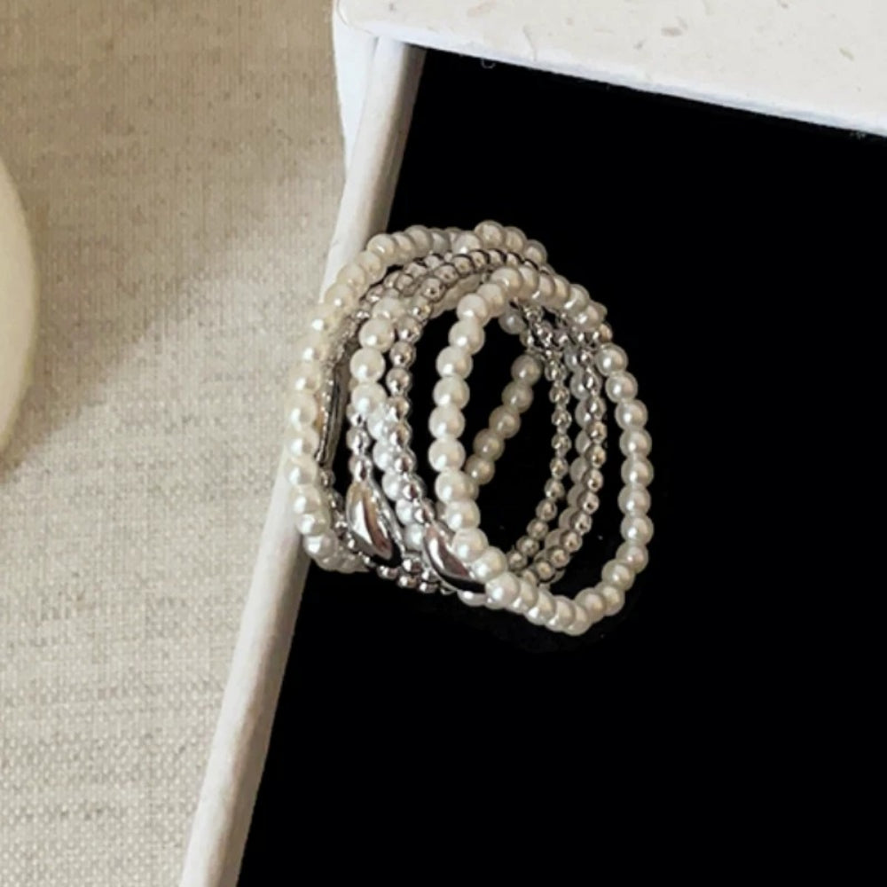 Multi-Layer Pearl Stacking Ring