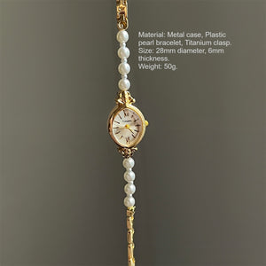 Pearl Bracelet Watch Gold Plated Retro Quartz PDW016 - view 5