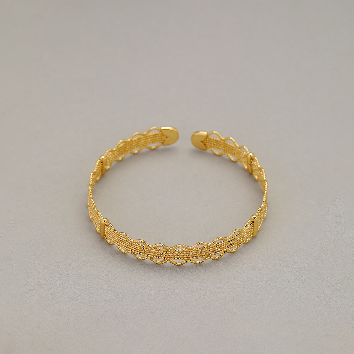 Casted Lace Openwork Adjustable Bangle