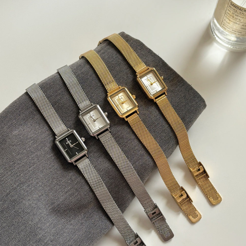 Sugar Cube Square Watch Gold Stainless Steel Quartz PDW034 - view 5