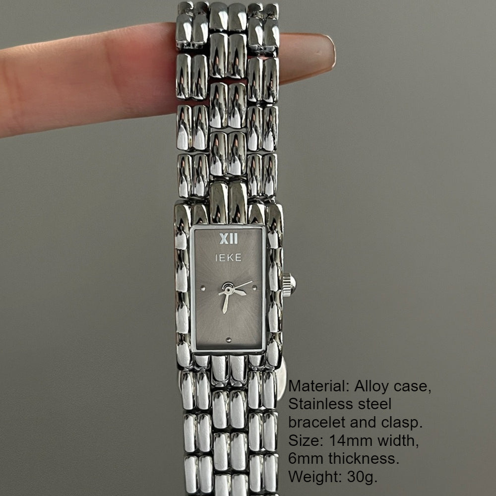 Vintage Rectangular Bangle Watch Stainless Steel PDW029 - view 6