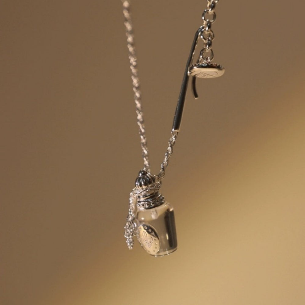 925 Silver Vintage Perfume Bottle Necklace