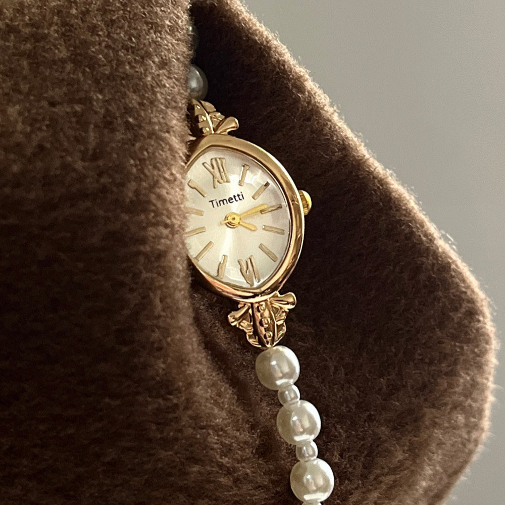 Pearl Bracelet Watch Gold Plated Retro Quartz PDW016 - view 4
