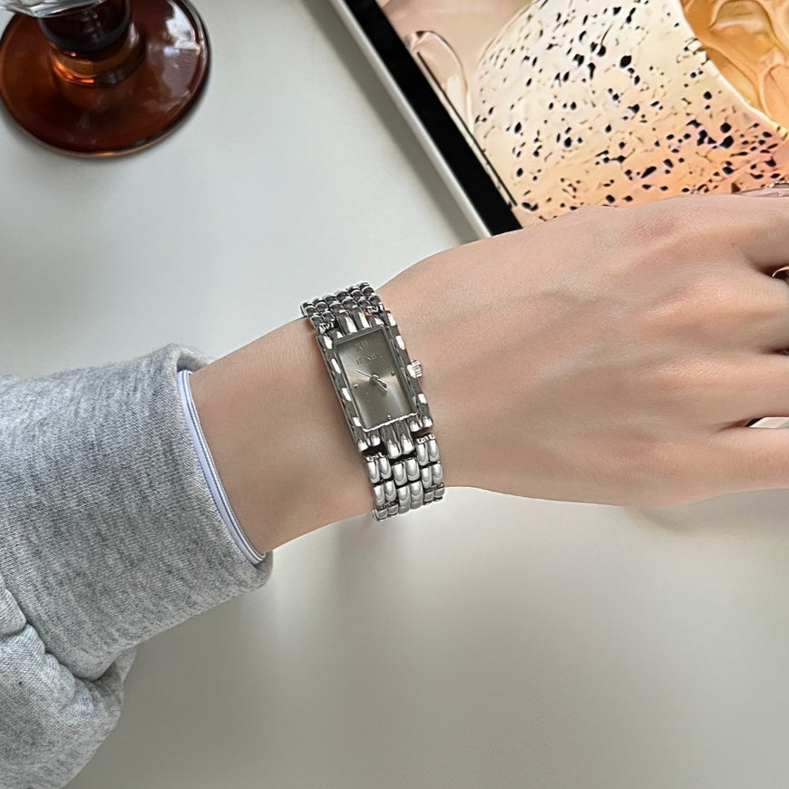 Vintage Rectangular Bangle Watch Stainless Steel PDW029 - view 7