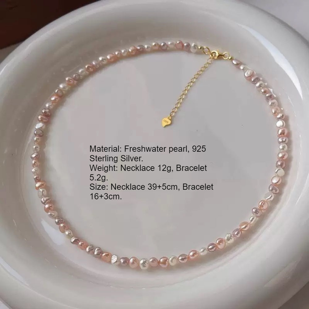 Pastel Baroque Freshwater Pearl Necklace PDNK319 - view 5
