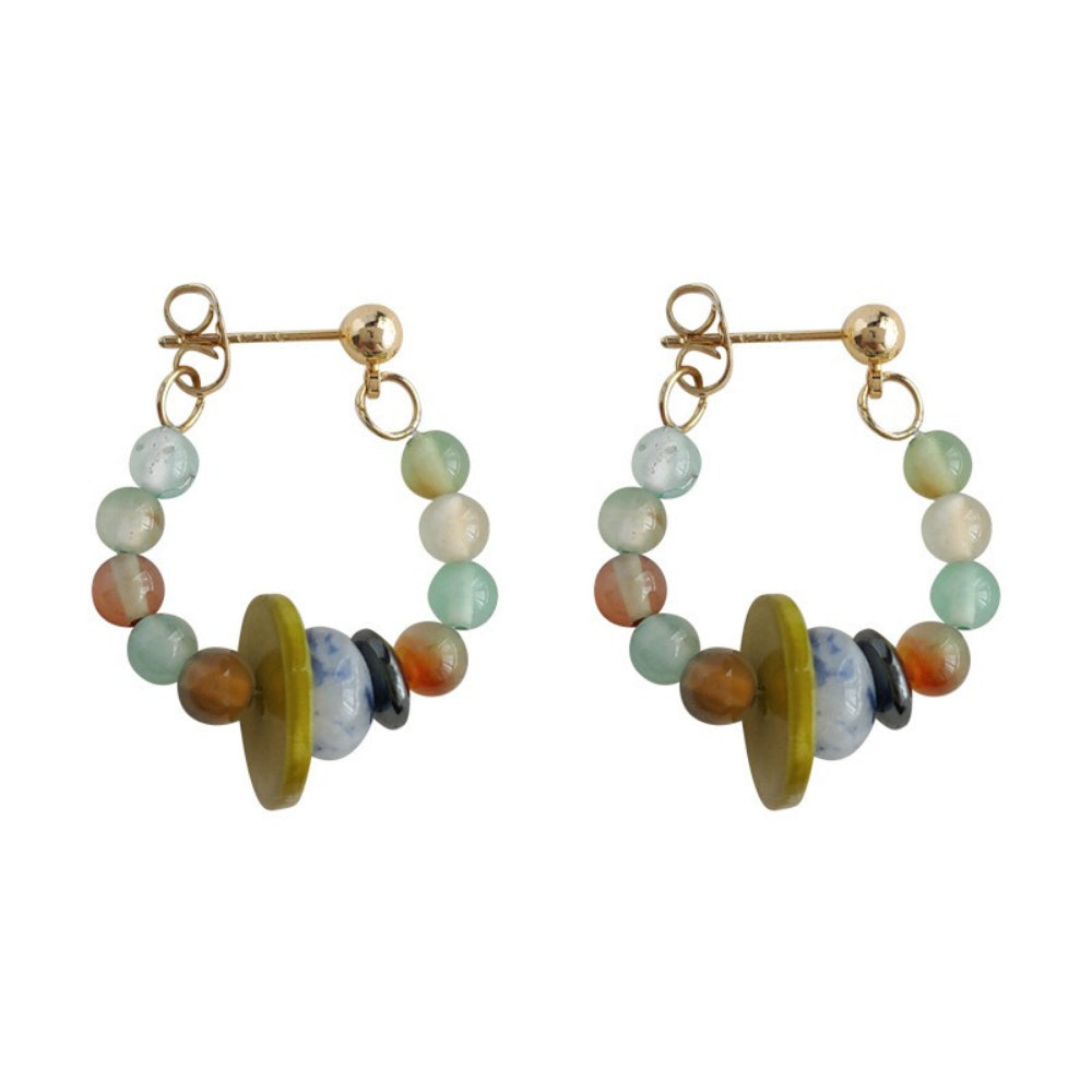 Handmade Natural Agate Drop Earrings