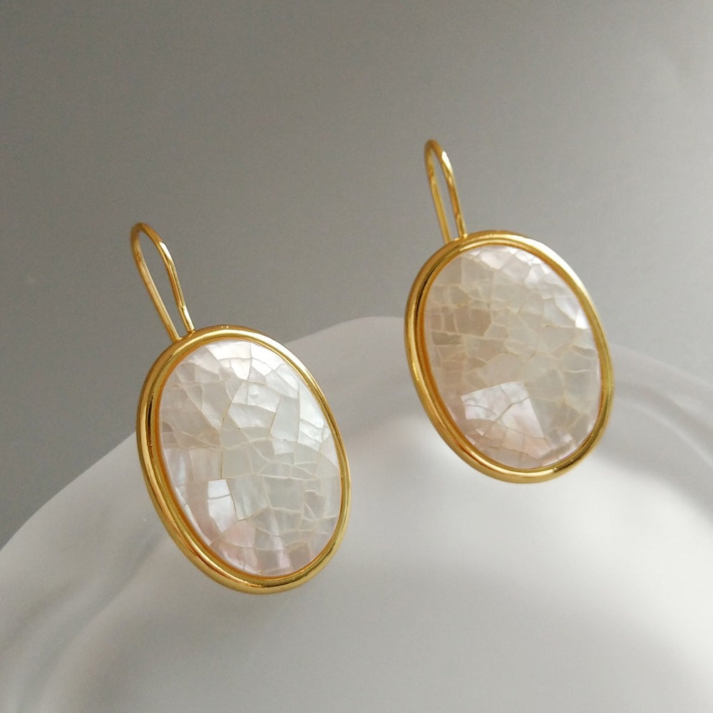 Shattered Mother-of-Pearl Geometric Earrings
