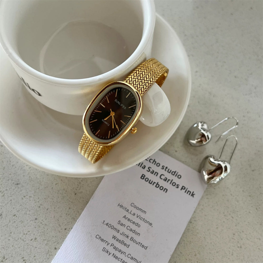 Vintage Oval Small Gold Dress Watch PDW001 - view 5
