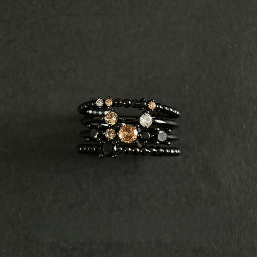 Vintage Dark Multi-Layer Hoop Ring