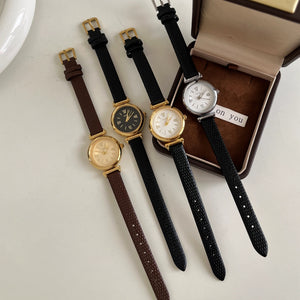 Silent Roman Numeral Leather Strap Watch PDW042 - view 6