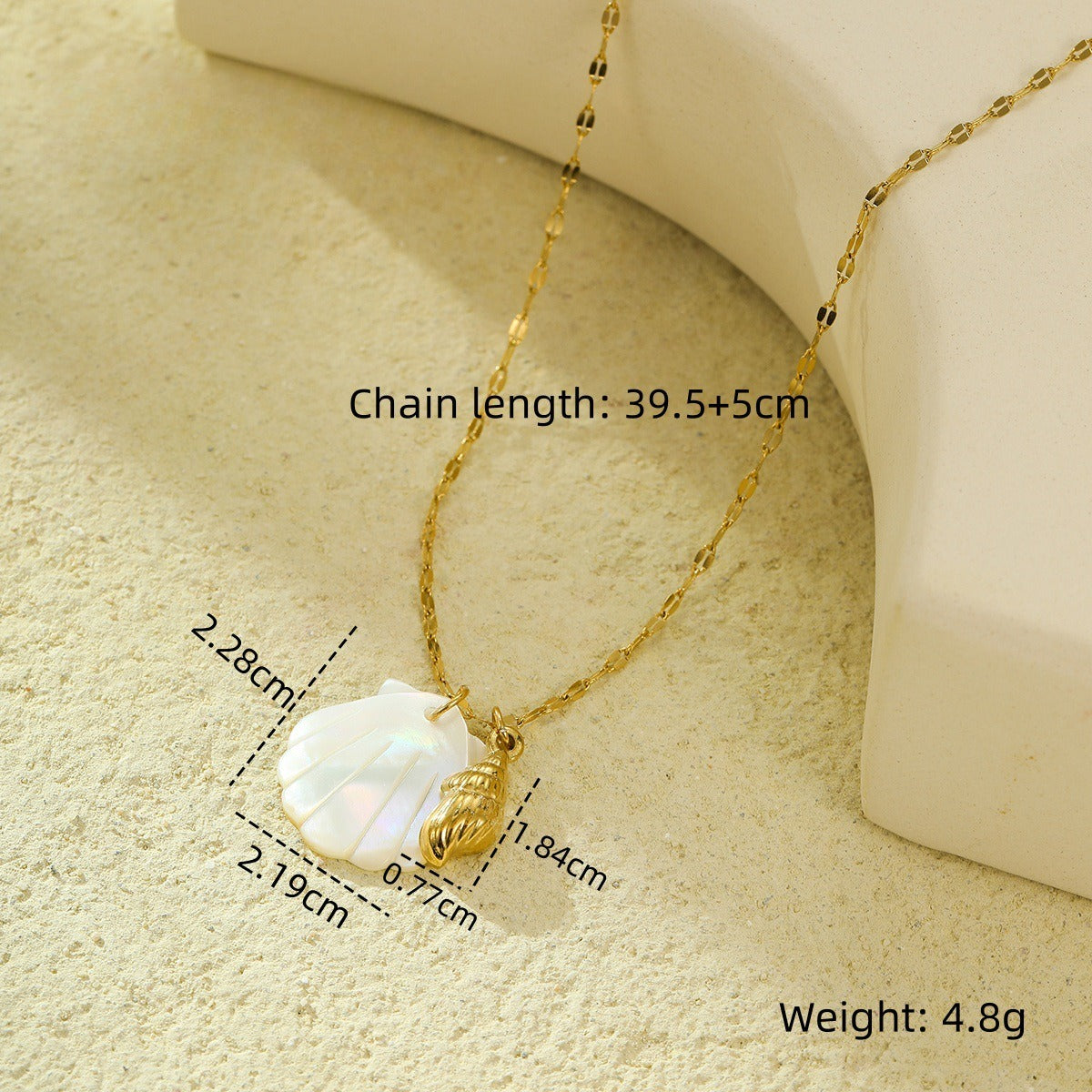 Ocean Breeze Seashell & Starfish Necklace PDNK358 - view 3