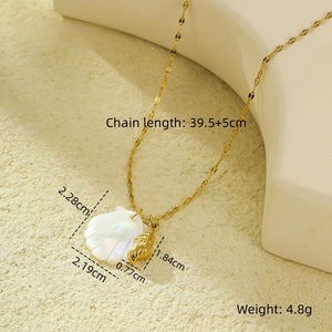 Ocean Breeze Seashell & Starfish Necklace PDNK358 - view 3