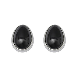 Vintage Black Onyx Teardrop Statement Earrings PDRG320