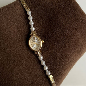 Pearl Bracelet Watch Gold Plated Retro Quartz PDW016 - view 3