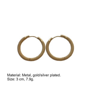 Minimalist Gold & Silver Hoop Earrings PDER334 - view 4