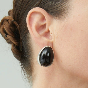 Vintage Black Onyx Teardrop Statement Earrings PDRG320 - view 5
