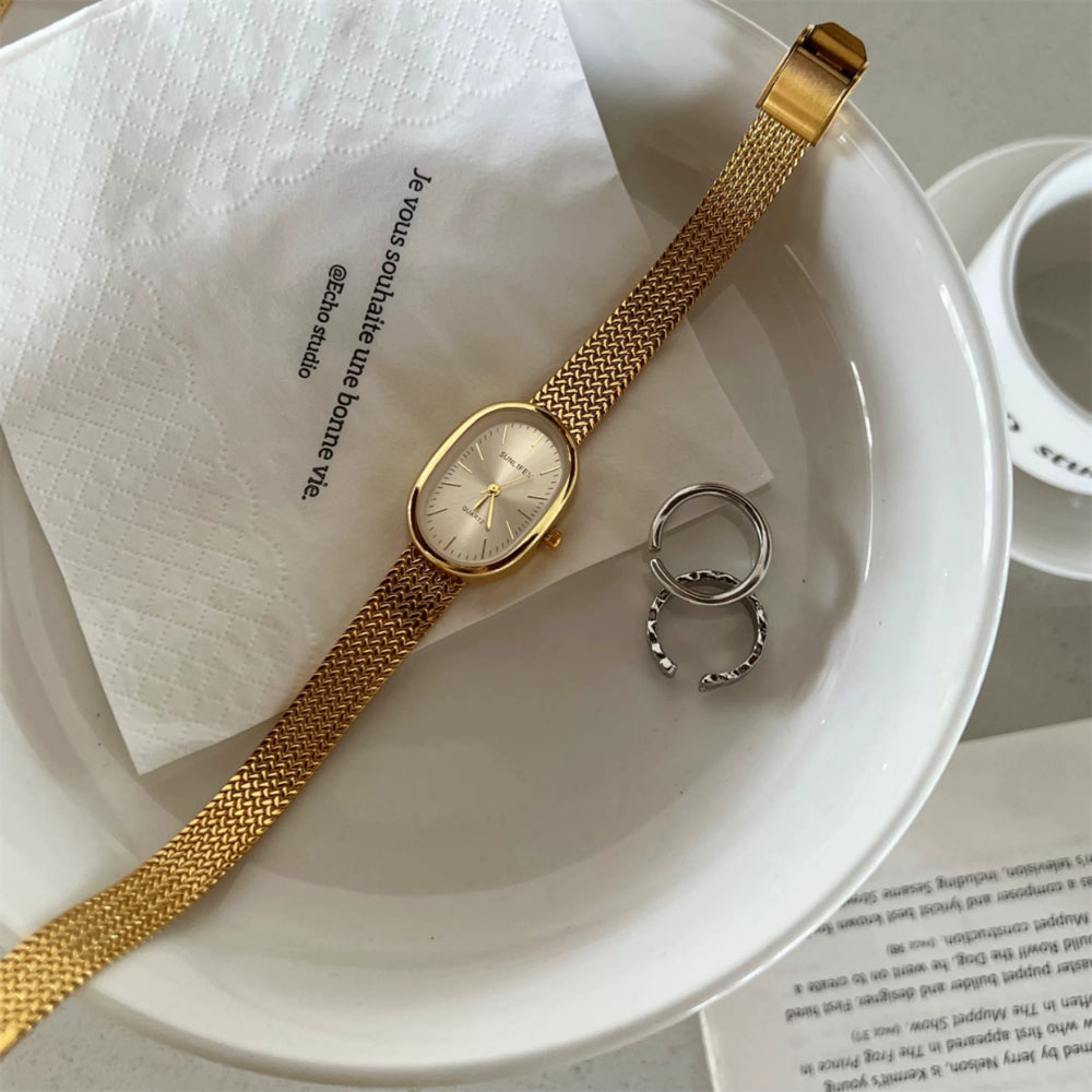 Vintage Oval Small Gold Dress Watch PDW001 - view 7
