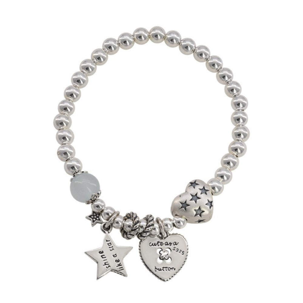 Minimalist Heart & Star Charm Bracelet