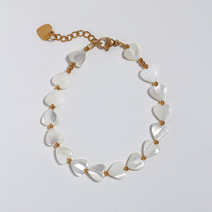 Artisan Shell & Heart Freshwater Pearl Bracelet
