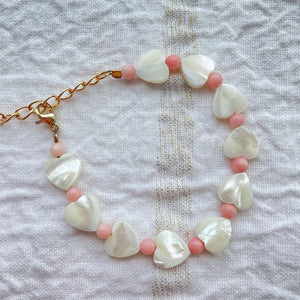 Artisan Shell & Heart Freshwater Pearl Bracelet