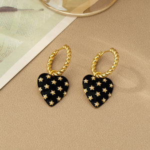 Three-Dimensional Heart Faux Pearl Earrings PDER430 - view 4